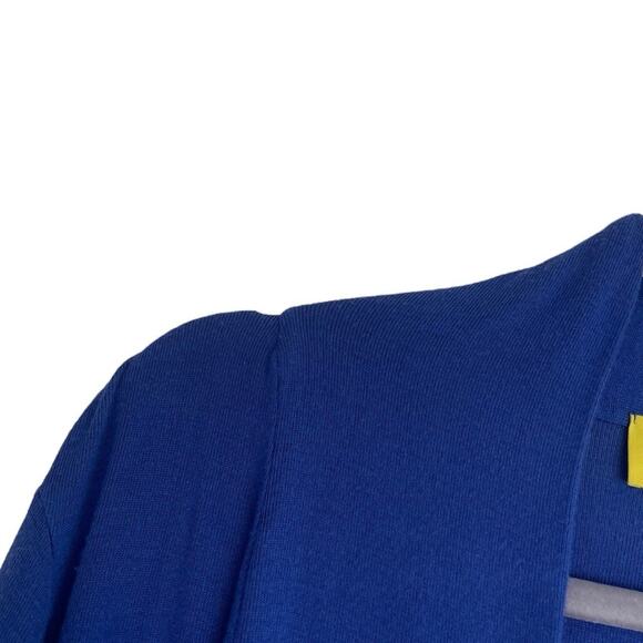 MOD Lusive Blue Cropped Cinched Sleeve Cardigan Sweater - Picture 5 of 8